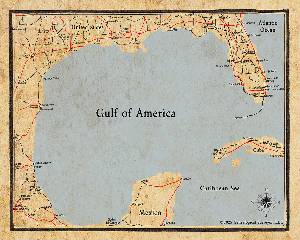 2025 Map of The Gulf of America