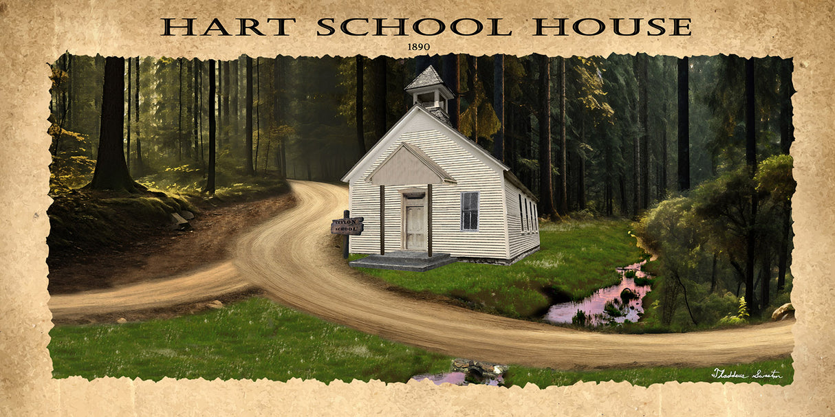 1890 Painting of Hart School House Ceylon Greene County Pennsylvania