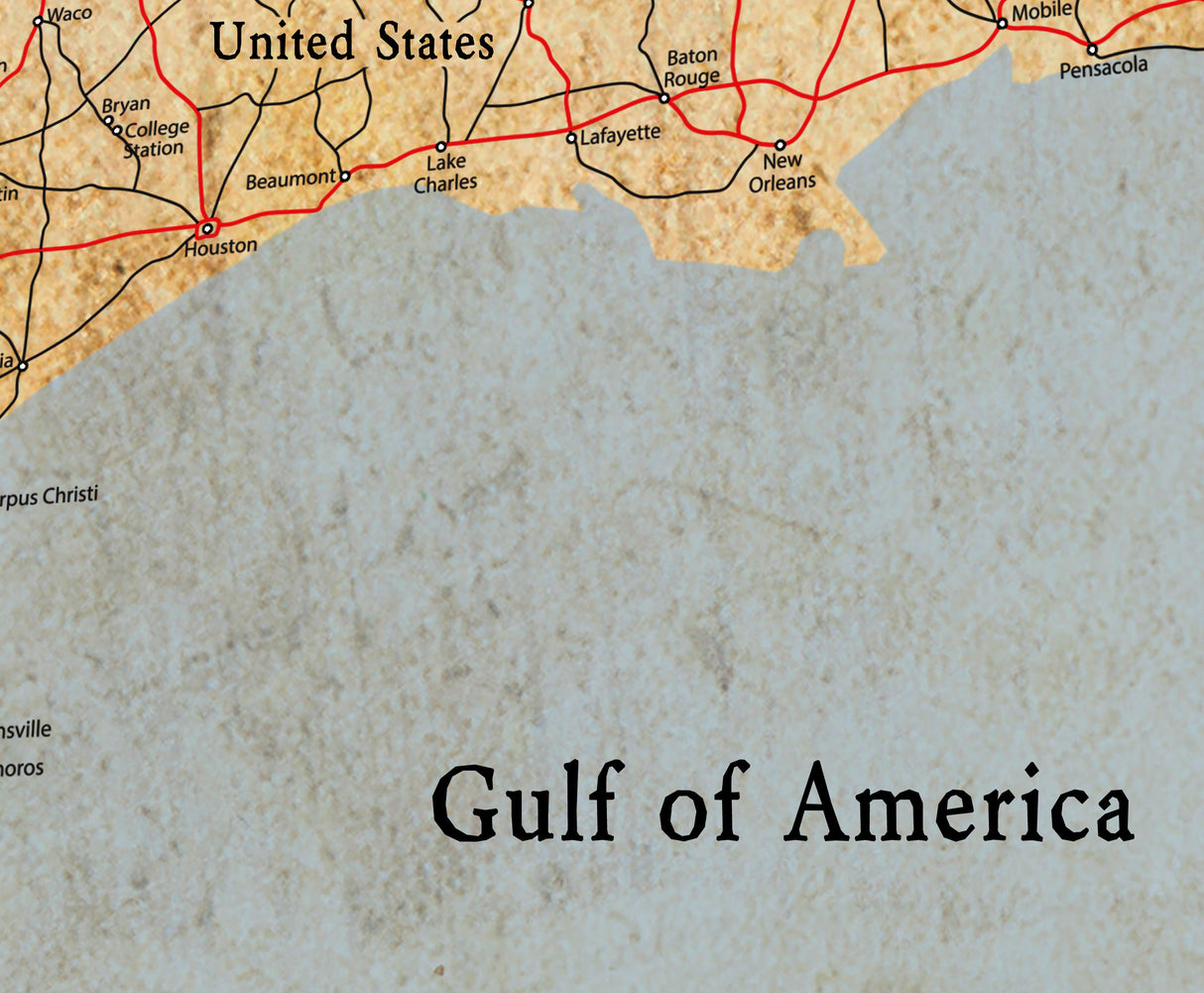 2025 Map of The Gulf of America