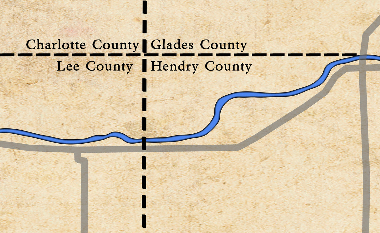 2025 Map of the Caloosahatchee River Florida