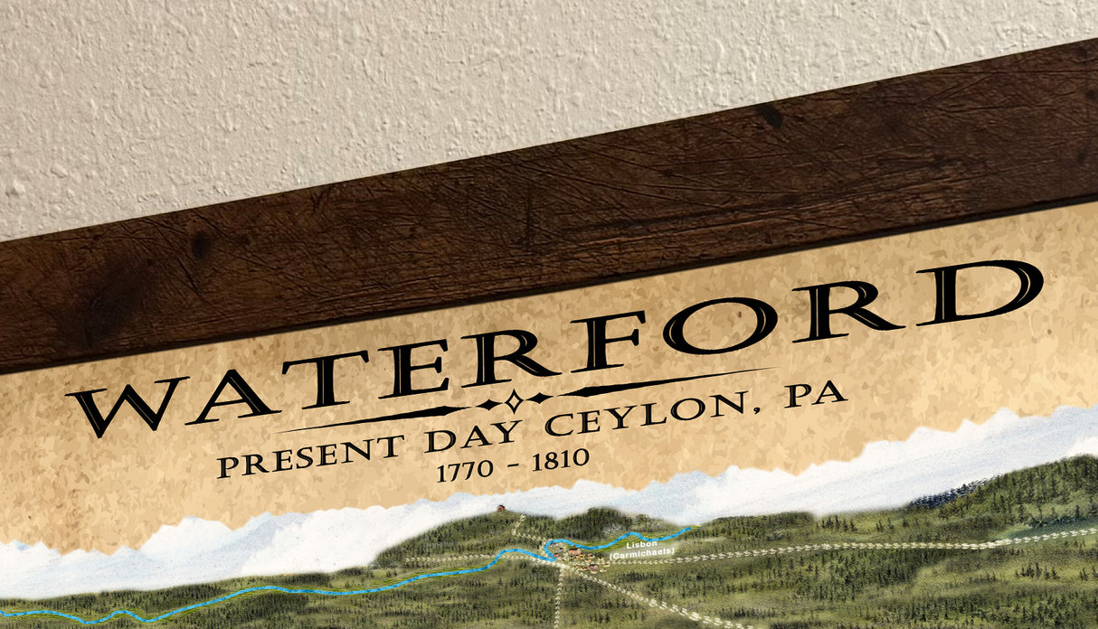 1770 Panoramic Map of Waterford Carmichaels Greene County Pennsylvania