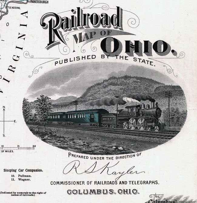 1898 Railroad Map of the State of Ohio