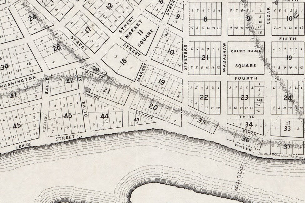 1852 Map of Saint Paul Minnesota