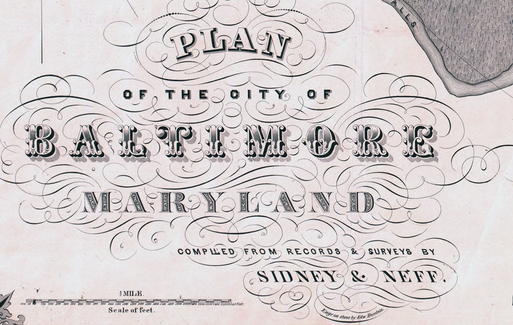 1851 Map of Baltimore Maryland