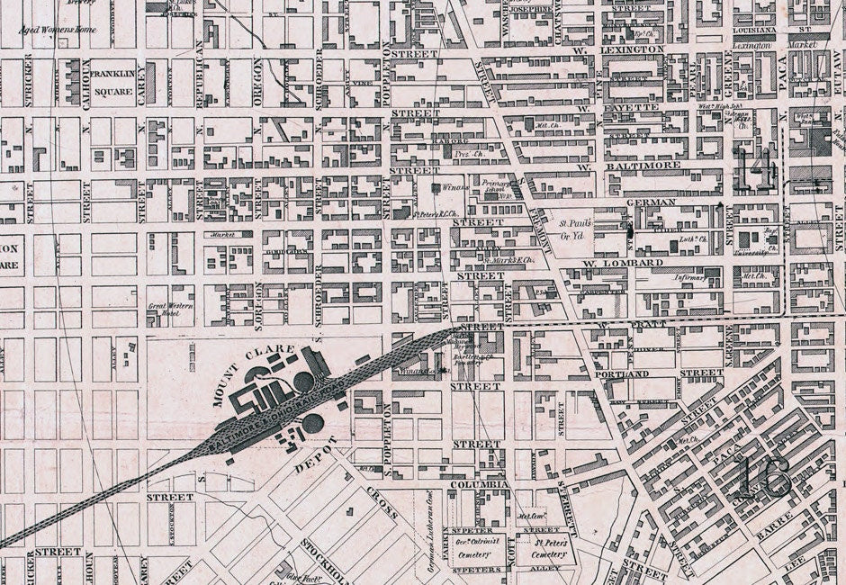 1851 Map of Baltimore Maryland