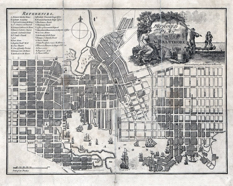 1804 Map of Baltimore Maryland