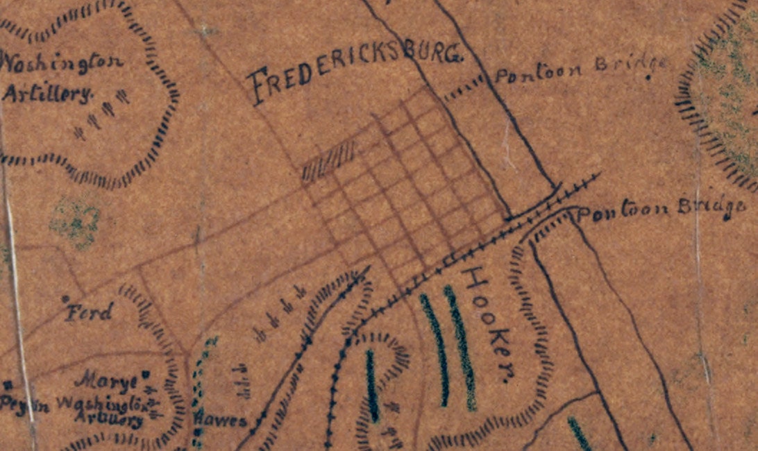1862 Map of the Fredericksburg Virginia Battle Field
