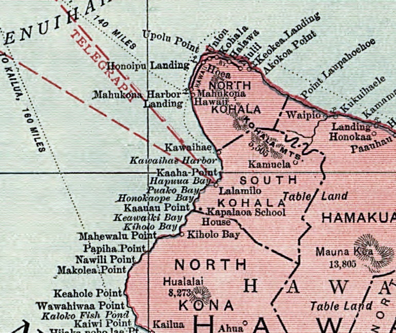 1912 Map of Hawaii