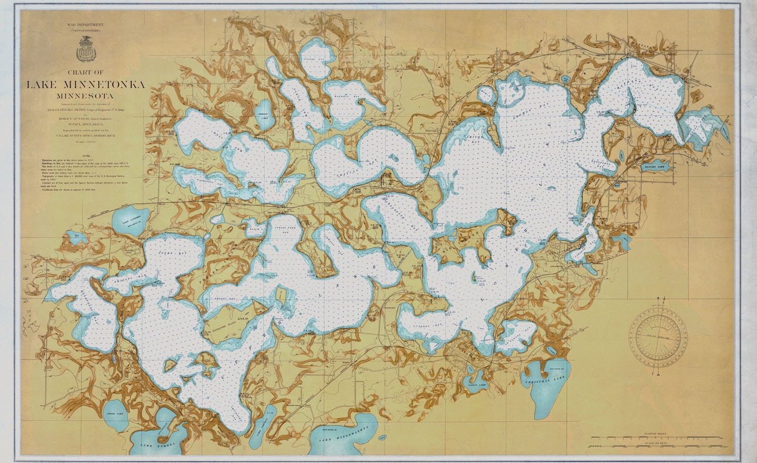 1906 Nautical Map of Lake Minnetonka Minnesota