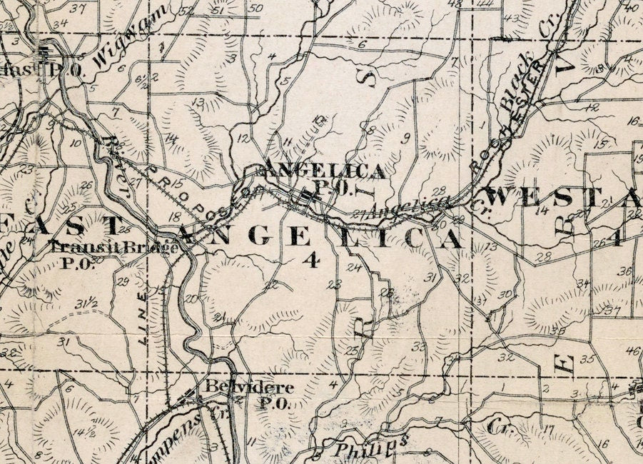 1875 Map of Allegany County New York