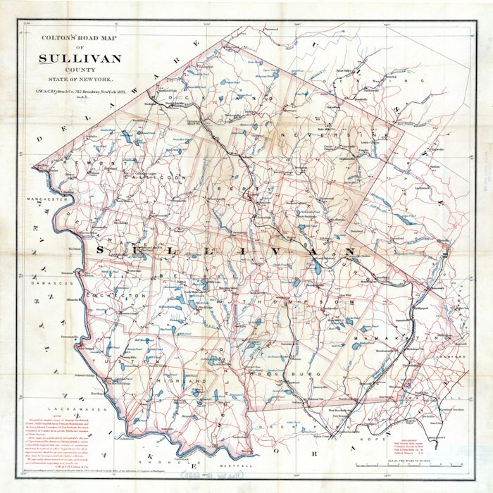 1891 Map of Sullivan County New York