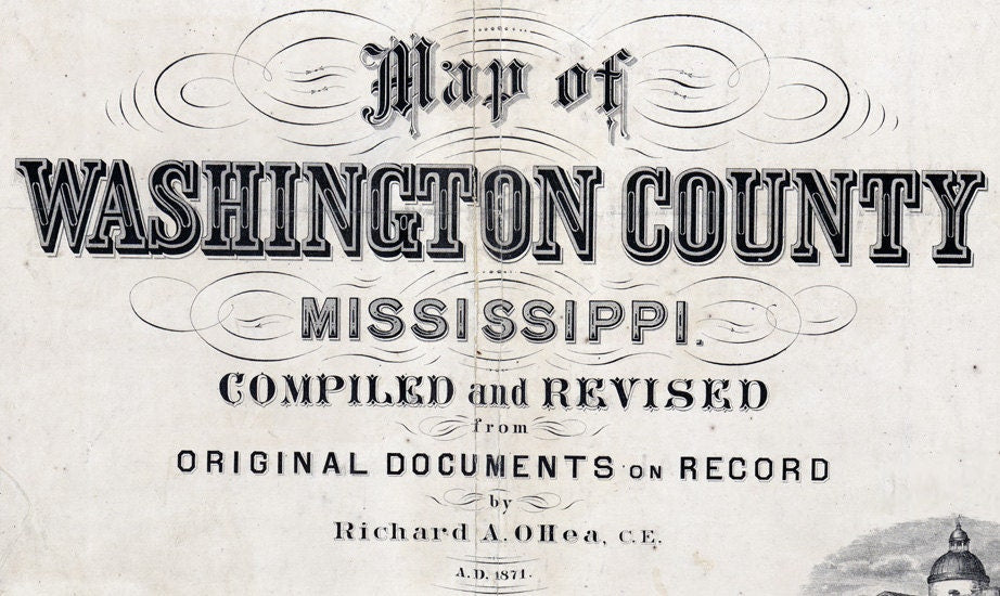 1871 Map of Washington County Mississippi
