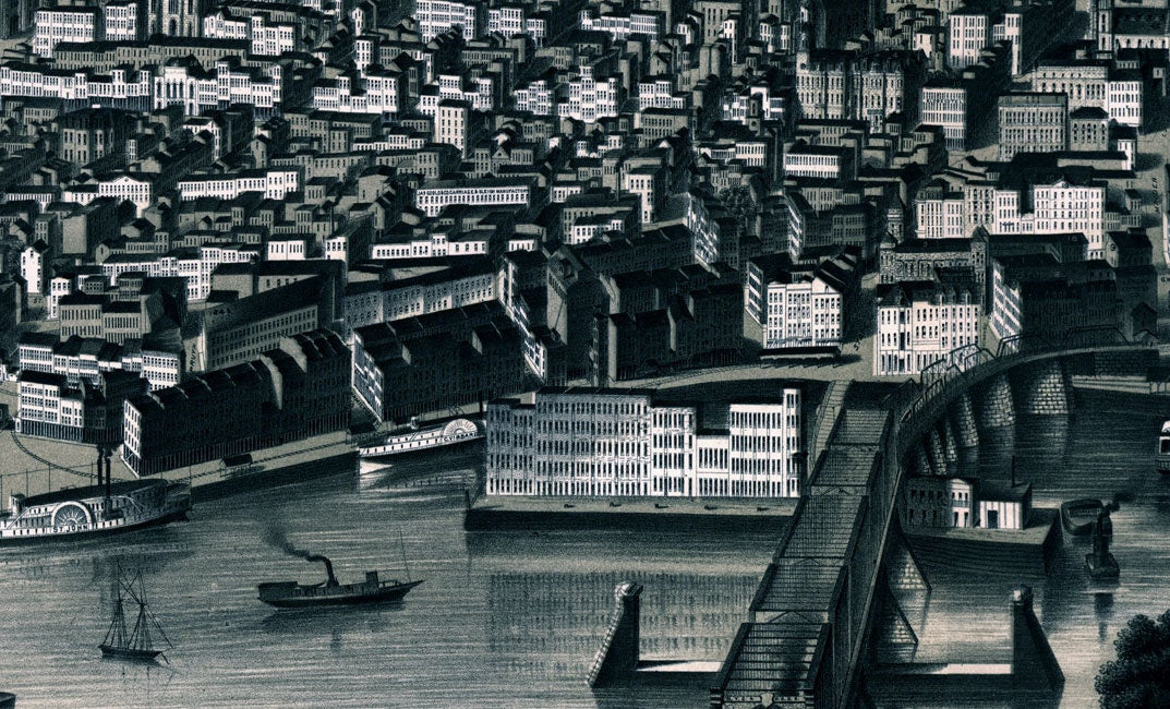 1879 Panoramic Map of Albany New York