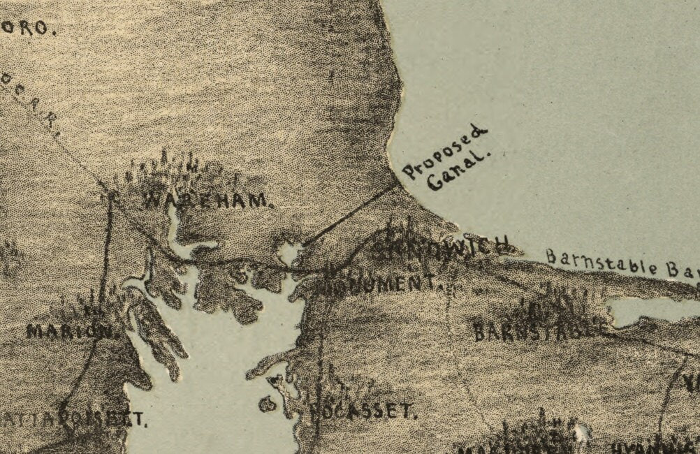 1885 Map of Nantucket to Boston Massachusetts