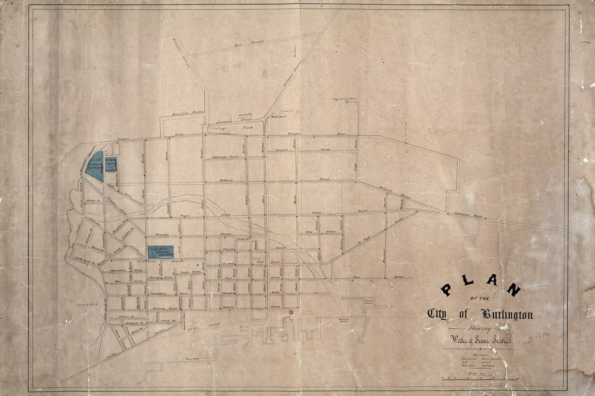 1850 Map of Burlington Vermont