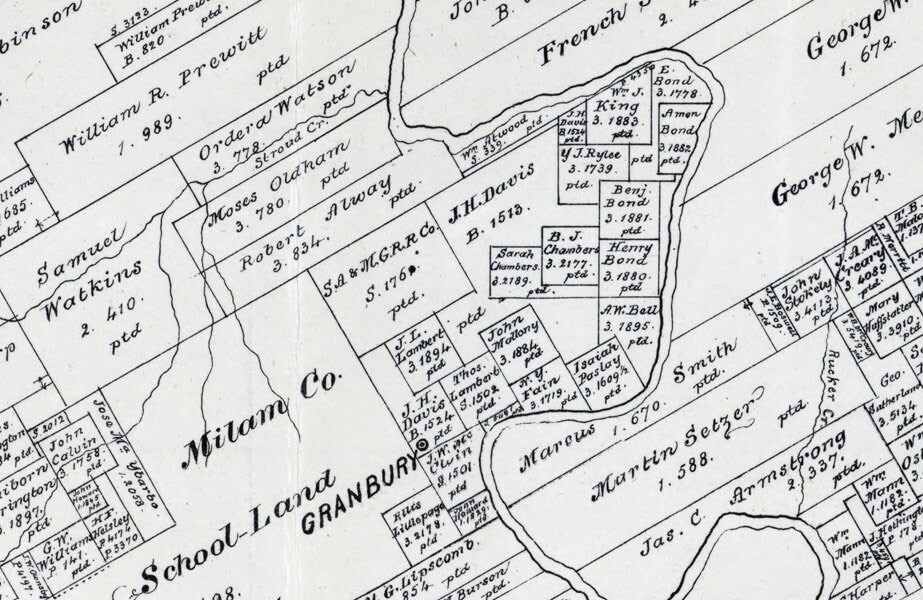 1879 Map of Hood County Texas