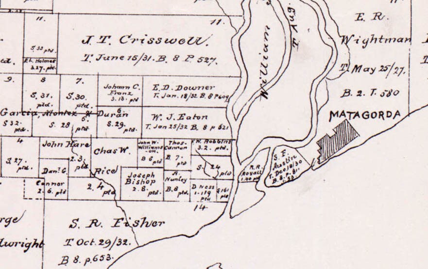 1879 Map of Matagorda County Texas