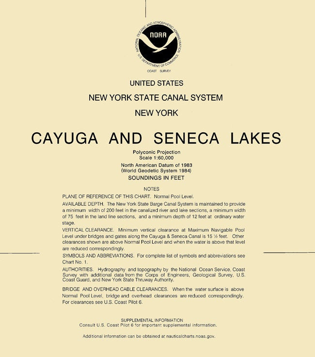 2004 Nautical Map of New York Cayuga and Seneca Lakes