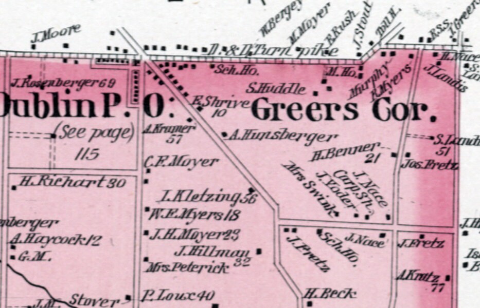 1891 Map of Hilltown Township Bucks County Pennsylvania
