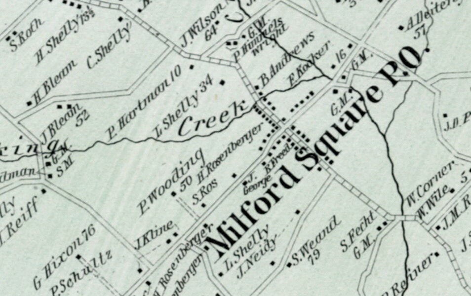 1891 Map of Milford Township Bucks County Pennsylvania