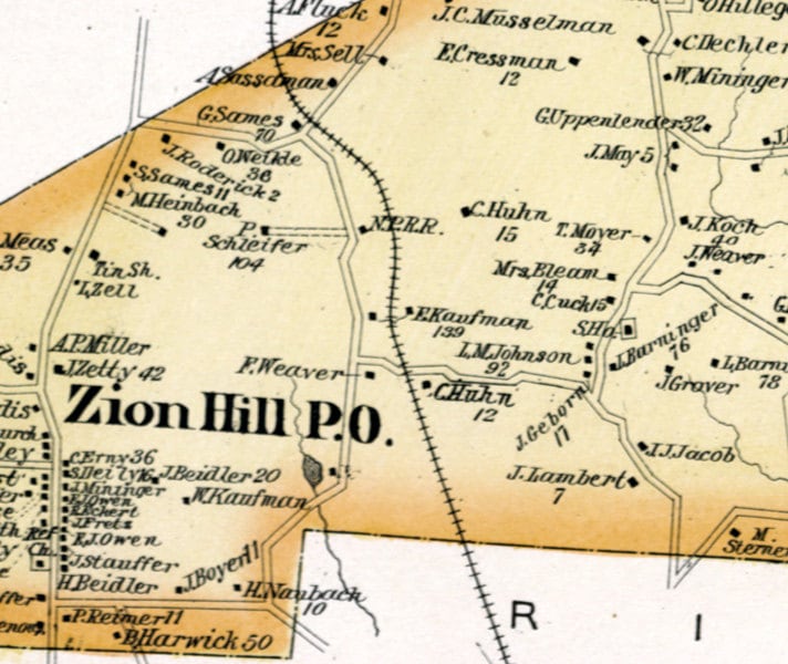 1891 Map of Springfield Township Bucks County Pennsylvania