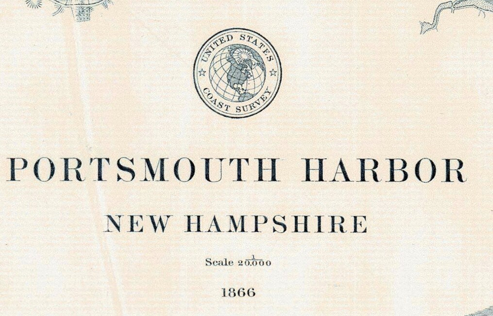 1876 Nautical Map of Portsmouth Harbor New Hampshire