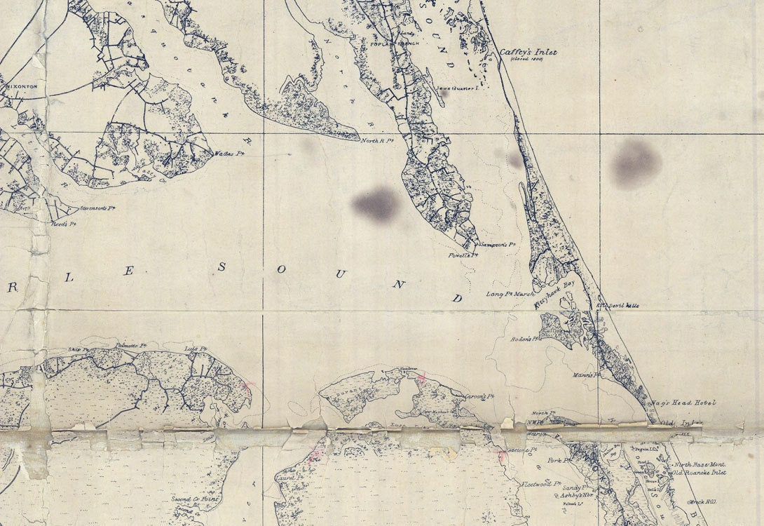 1862 Map of North Carolina and Virginia Coast