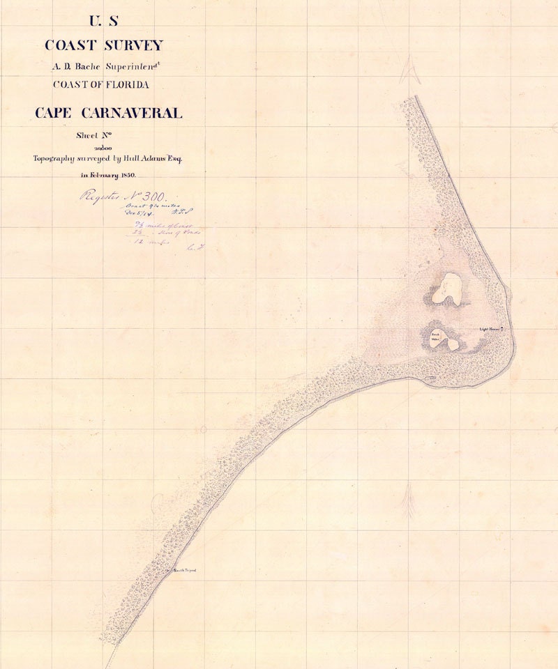 1850 Nautical Map of Cape Canaveral Florida
