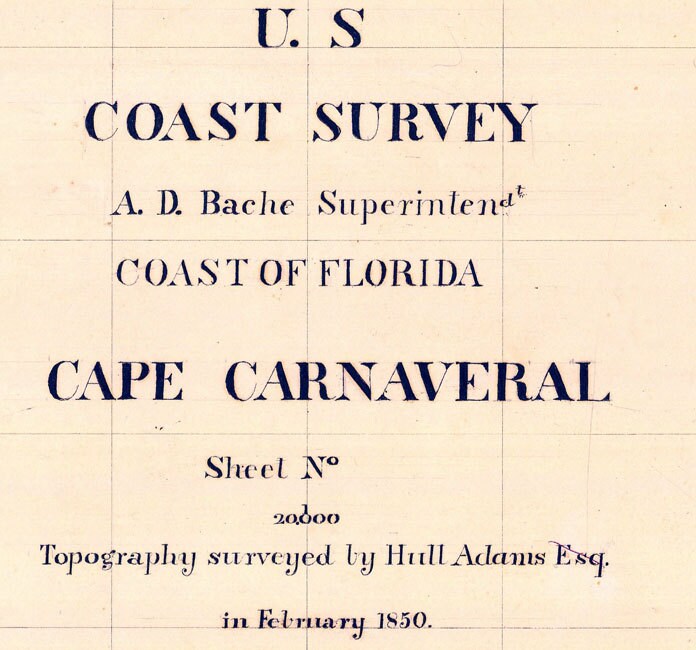 1850 Nautical Map of Cape Canaveral Florida