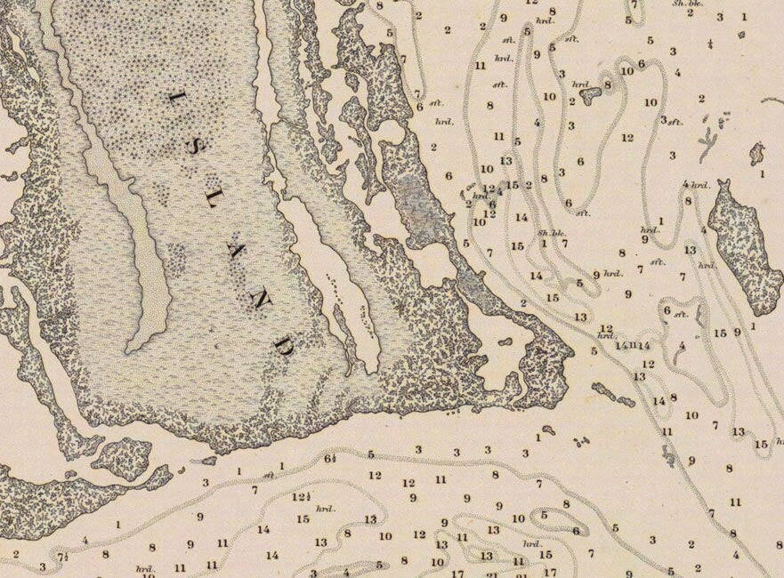 1881 Nautical Map of Caloosa Entrance Florida