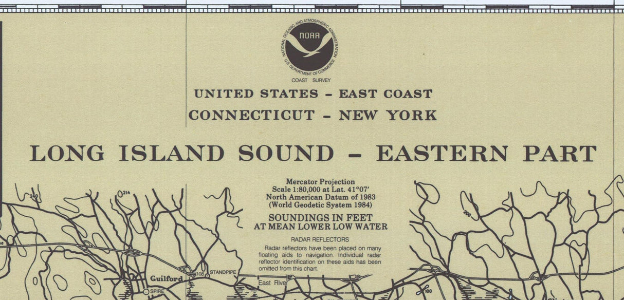 1995 Nautical Map of Long Island Sound Eastern Part New York