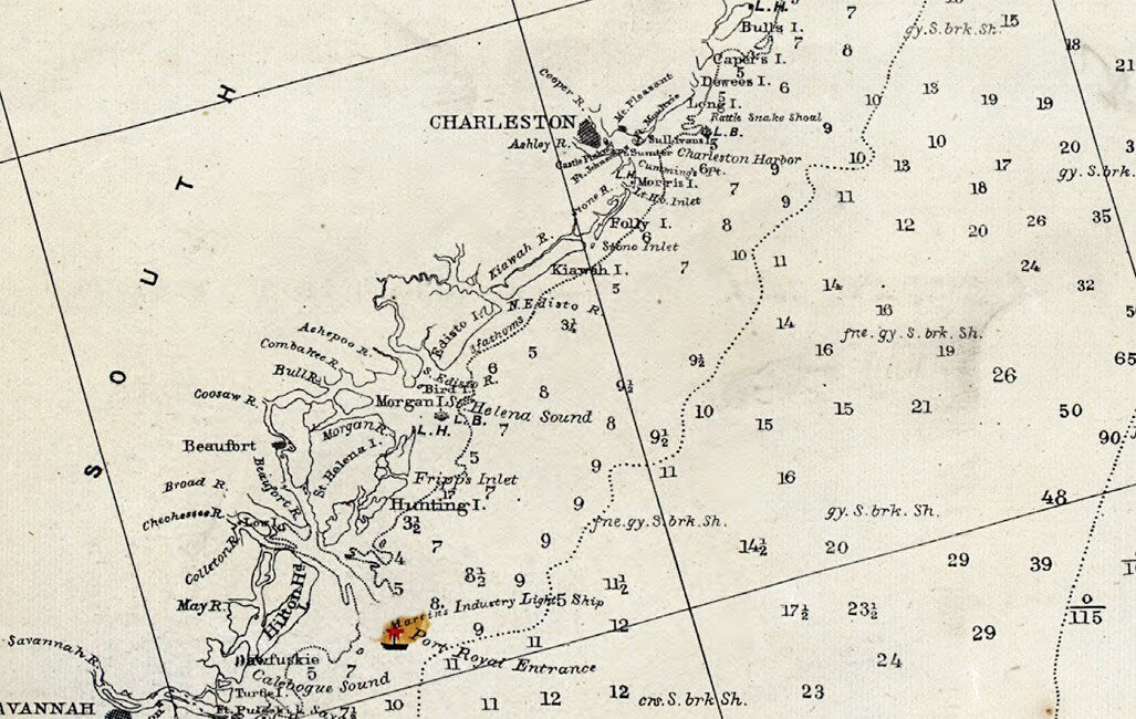 1861 Map of Cape Hatteras to Cape Florida