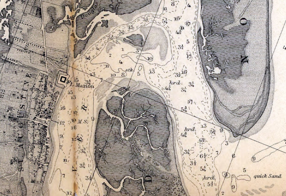 1862 Map of Saint Augustine Harbor Florida