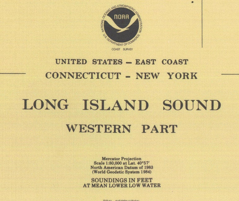 1996 Nautical Map of Long Island Sound Western Part New York