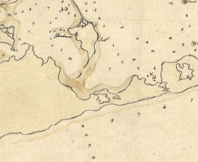 1778 Map of Long Island NY to Nantucket Shoals Massachusetts