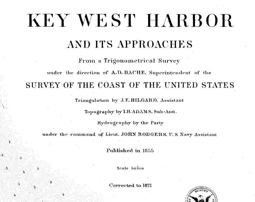 1871 Nautical Map of Key West Harbor Florida