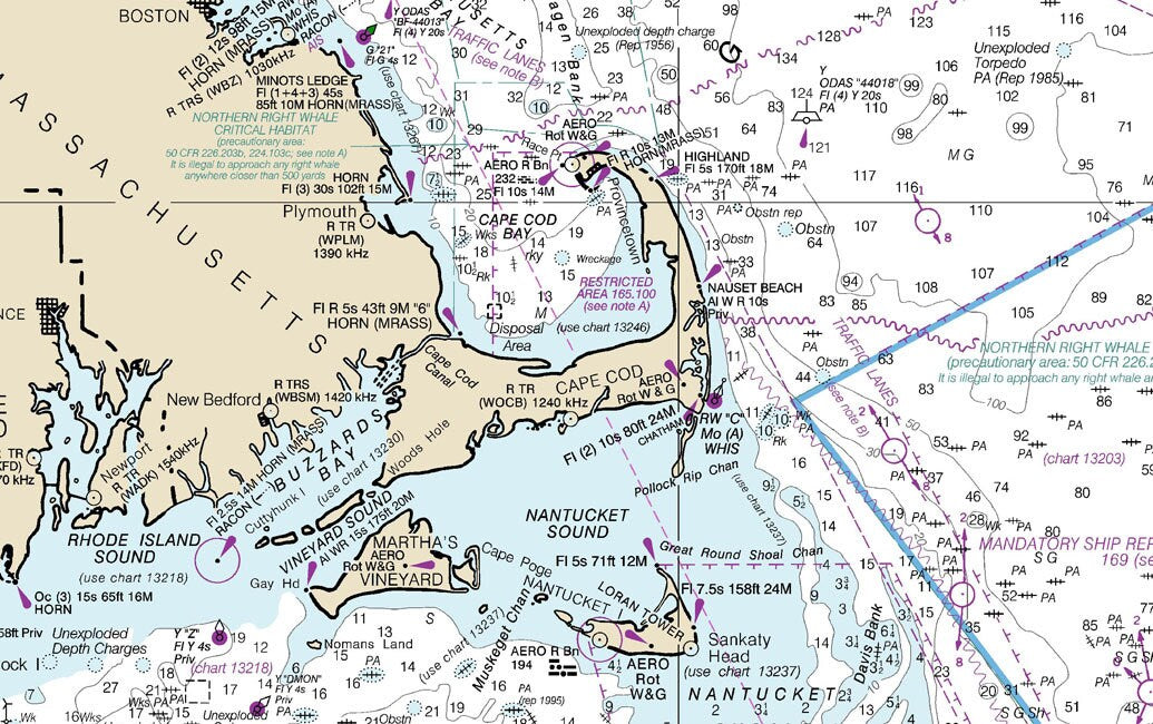 2015 Nautical Map of Cape Sable to Cape Hatteras