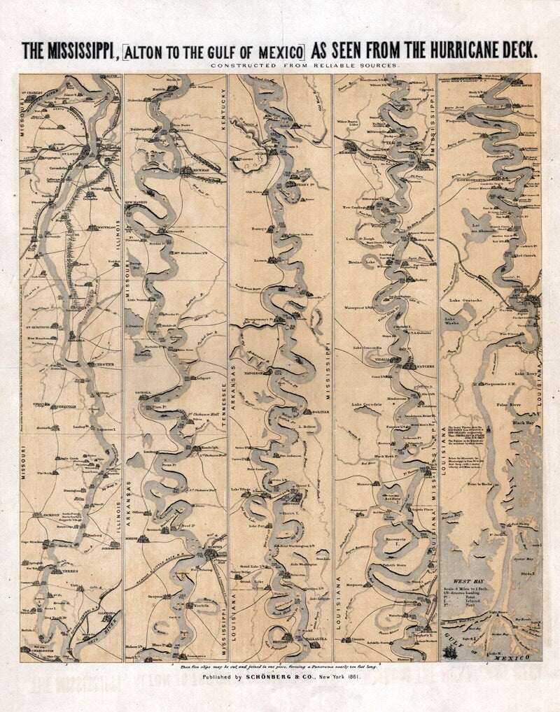 1861 Map of the Mississippi River