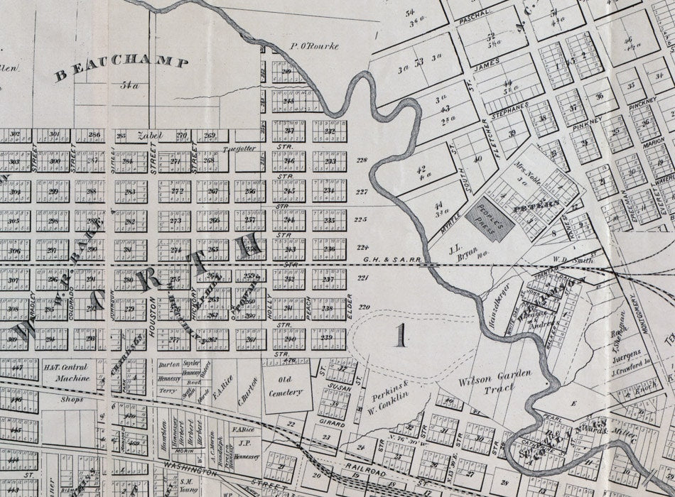 1890 Map of Houston Texas & Adjoining Surveys LARGE 40 x 40