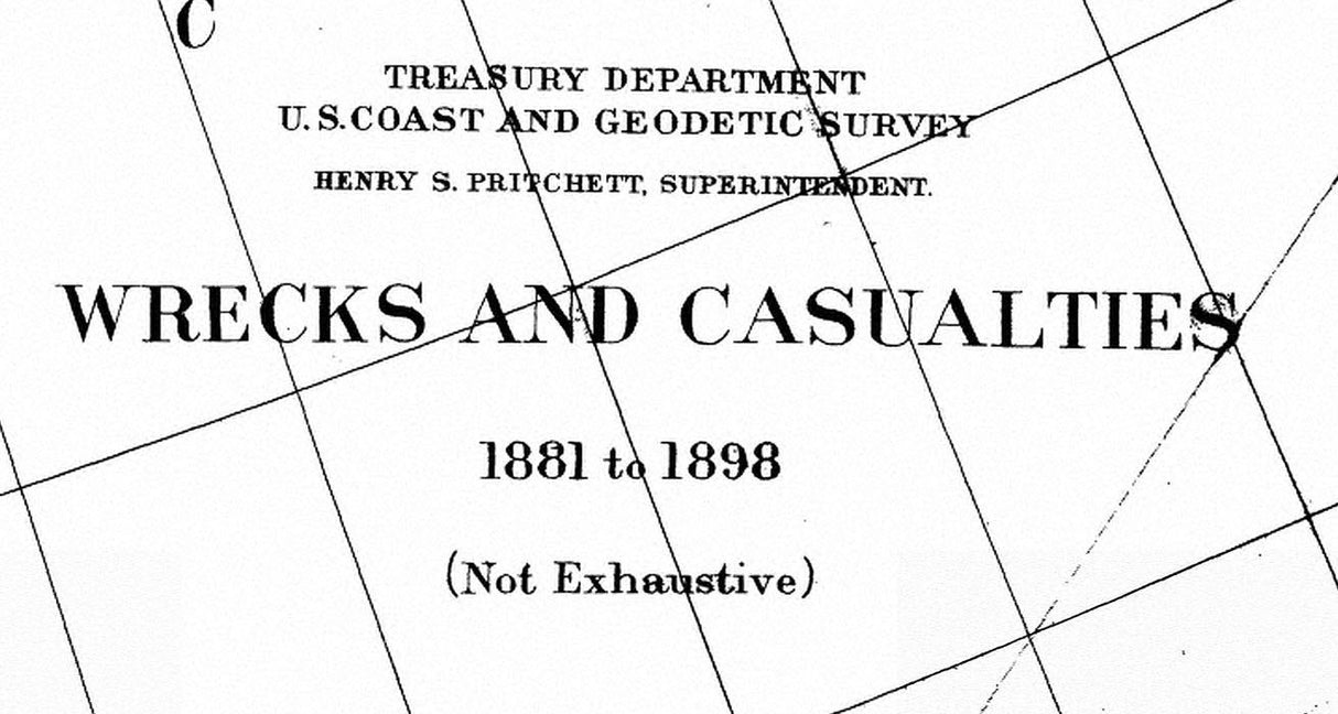 1881 Map of Alaska Wrecks and Casualties