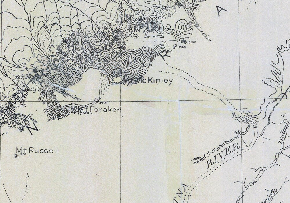 1904 Map of Mt McKinley Region Alaska
