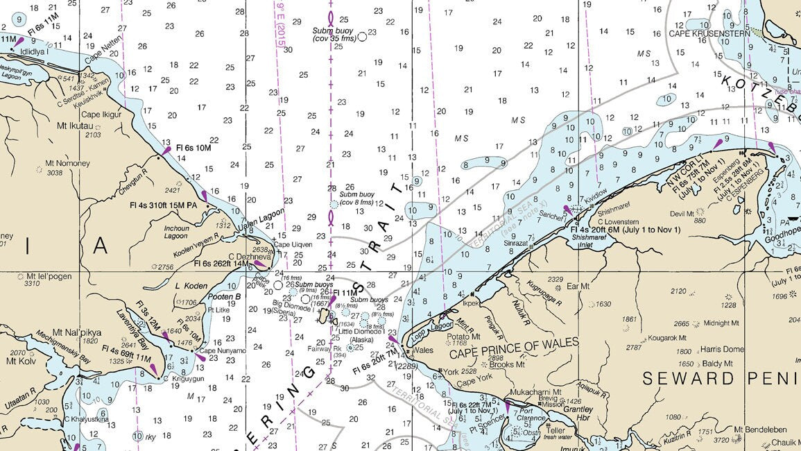 2015 Nautical Map of the Arctic Coast Alaska
