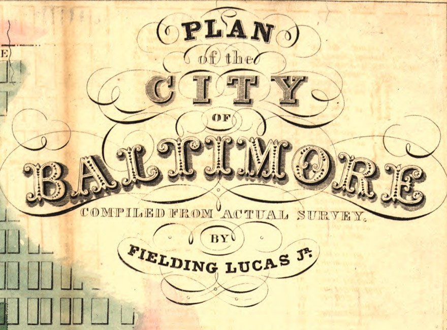 1836 Map of Baltimore Maryland
