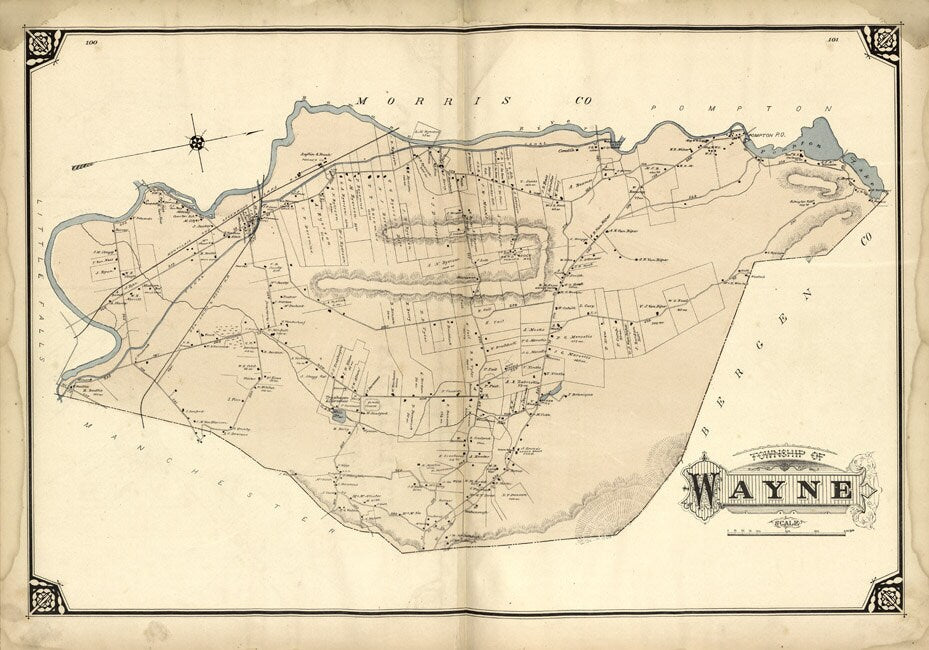 1877 Map of Wayne Township Passaic County New Jersey