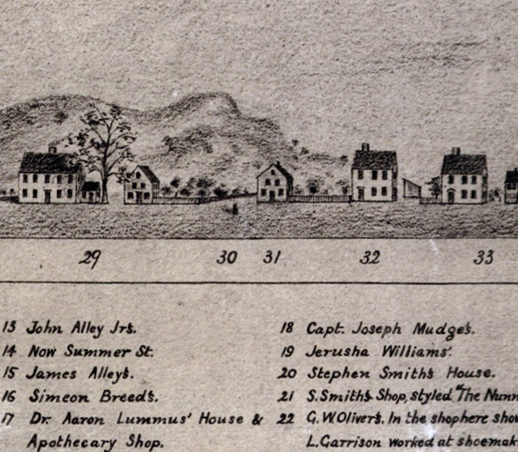 1820 Panoramic Map of Lynn Massachusetts