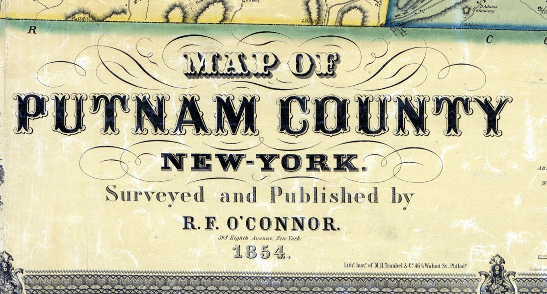 1854 Map of Putnam County New York