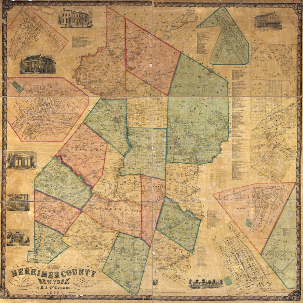 1859 Map of Herkimer County New York