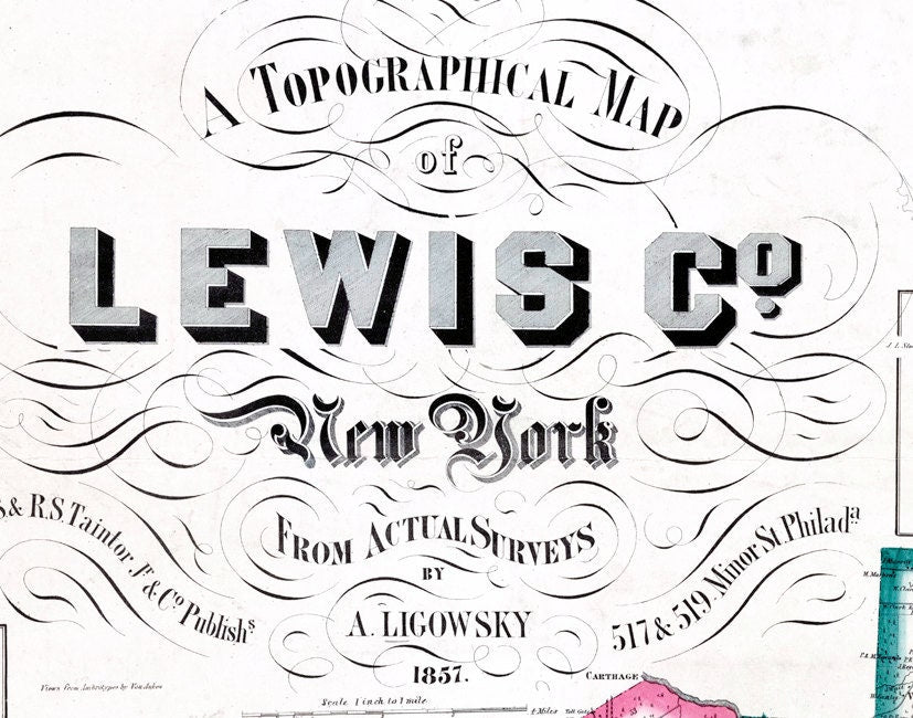 1857 Map of Lewis County New York