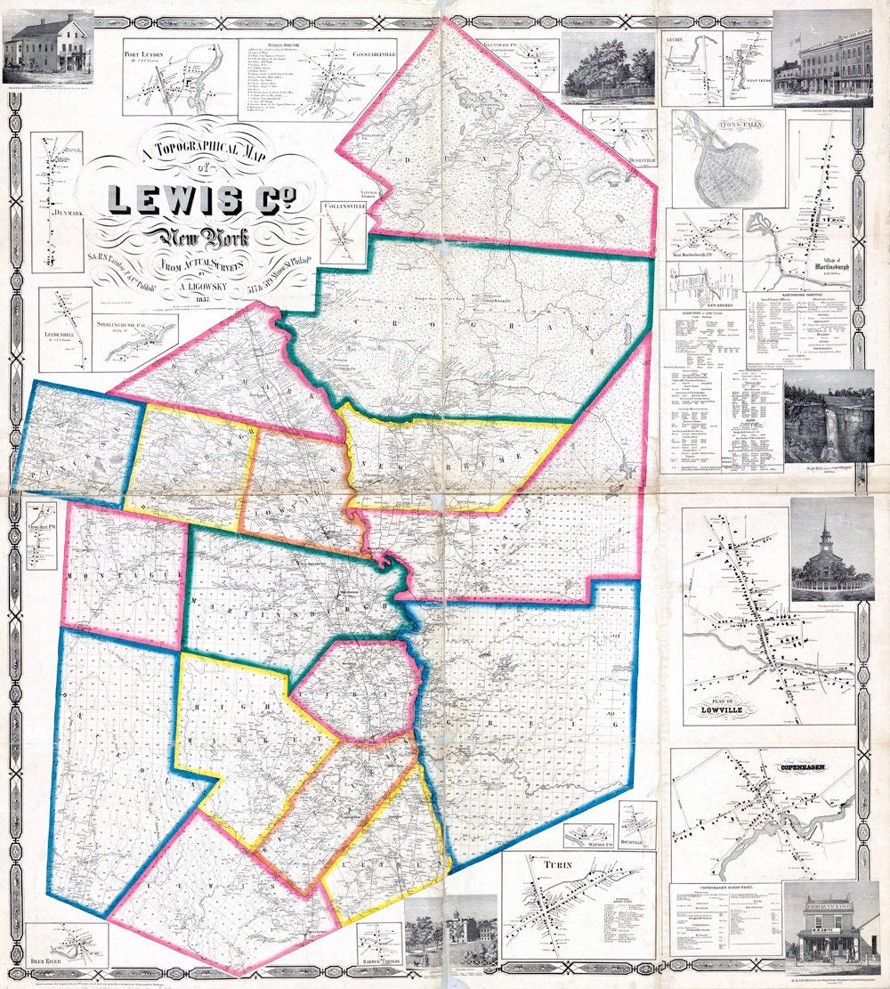 1857 Map of Lewis County New York