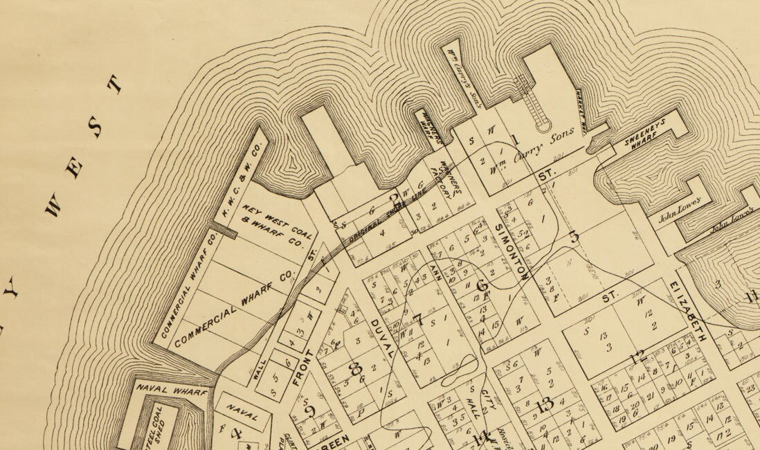 1906 Map of Key West Monroe County Florida